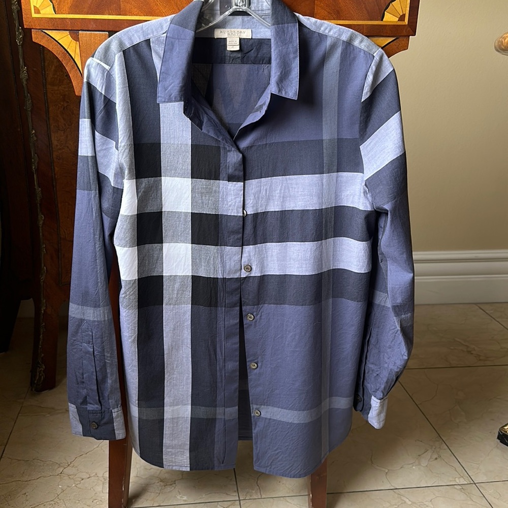 Burberry Checkered Button Blouse